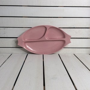 VernonWare by Metlox Tickled Pink 3 Part Relish Platter Made in California USA Mid Century Modern VintageFindsFound Replacement Vintage