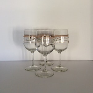 Lenox Rose Manor Pink 10 ounce Goblets Set of 4 Made from 1985-1999 VintageFindsFound Metropolitan Pink and Gold Band and Roses