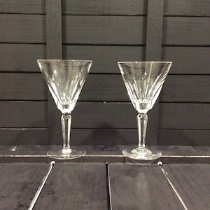 Waterford Crystal Sheila (Cut) 7&quot; Water Goblets Set of 2 Made in Ireland Replacement Discontinued VintageFindsFound