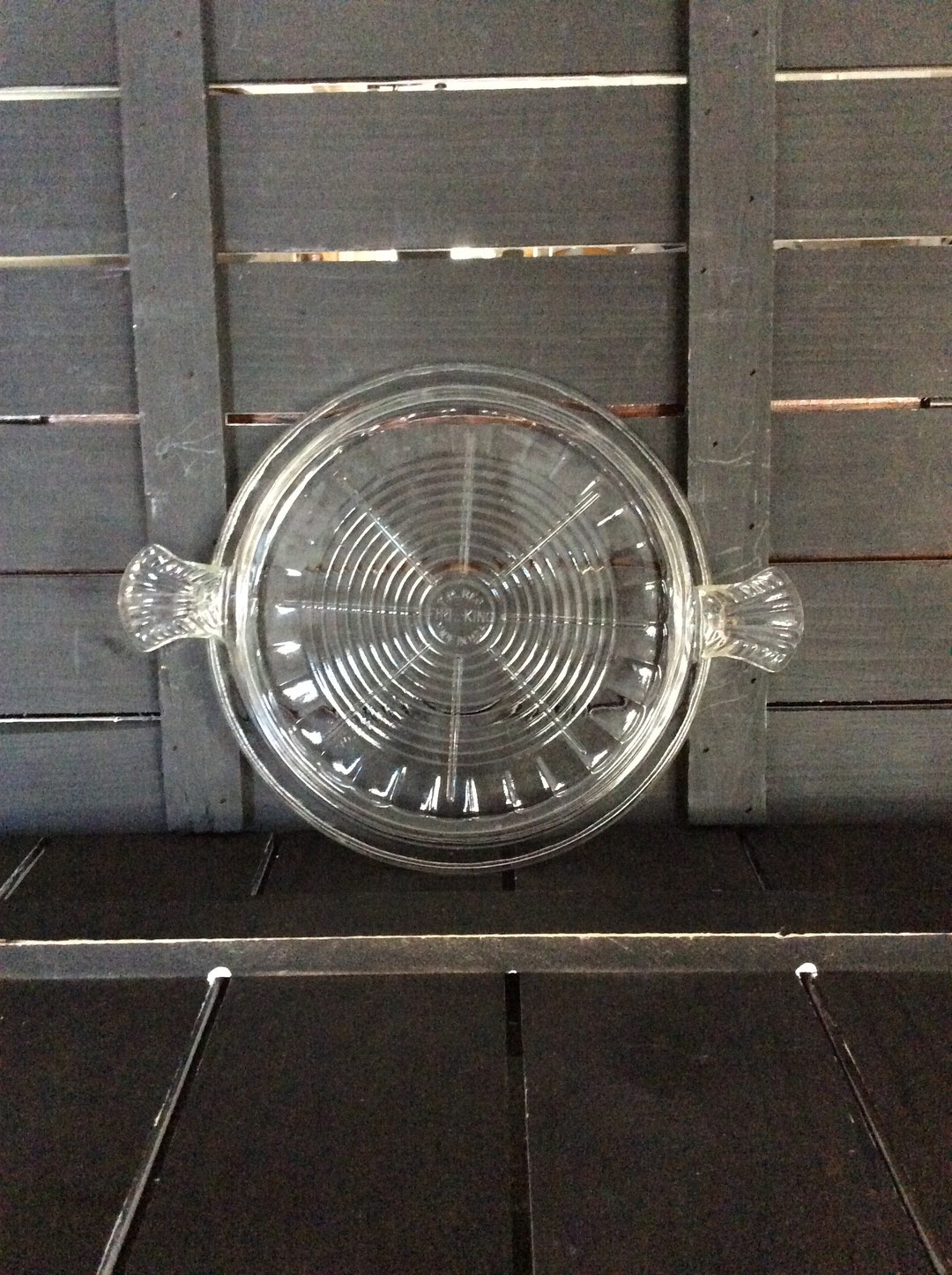 Vintage Fire King Clear Glass Trivet Hot Plate Made in the USA Etsy