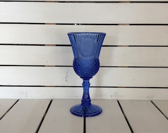 Copa de agua Avon George Washington azul oscuro con camafeo esmerilado de repuesto Descontinuada VintageFindsFound Americana