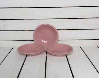 Set of 3 Vintage Authentic Vernon Ware Ultra California Pink Fruit/Sauce/Dessert Bowls Made in California Replacement Discontinued 1937-1942