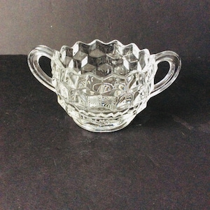 Fostoria American Clear Open Sugar Bowl Made in America Replacement VintageFindsFound Discontinued Vintage Stacked Cup