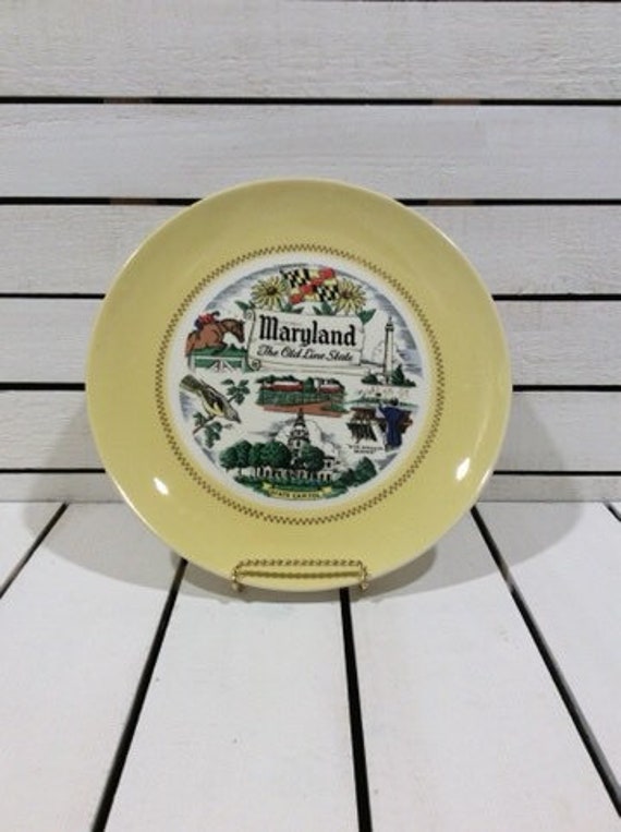 Vintage Maryland Souvenir Plate The Old Line State Replacement Discounted Discontinued VintageFindsFound Star Spangled Banner Road Trip
