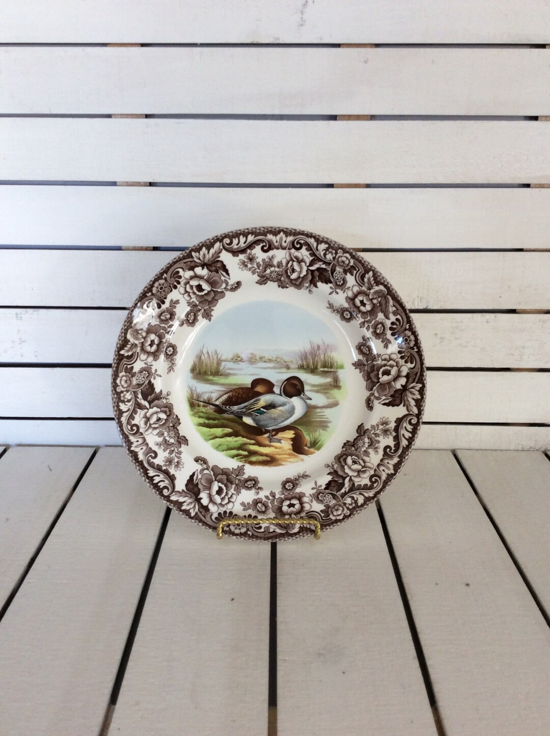 Vintage Spode Woodlands Dinner Plate PINTAIL Made in England