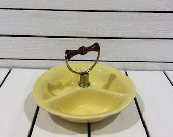 Lane & Company Van Nuys California Ceramic 3 Part Center Handled Nut Dish Made in USA Replacement VintageFindsFound Discontinued