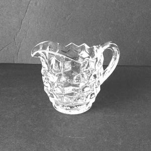 Fostoria American Clear Creamer Replacement VintageFindsFound Retired Fire Polished Glass Brilliant Elegance Cubist Stacked Cube