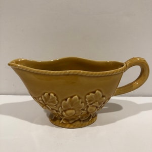 Bordallo Pinheiro Oak Leaf Gold Gravy Boat Made in Portugal Replacement Discontinued VintageFindsFound
