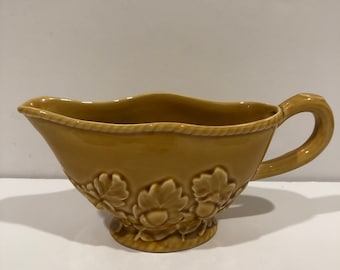 Bordallo Pinheiro Oak Leaf Gold Gravy Boat Made in Portugal Replacement Discontinued VintageFindsFound