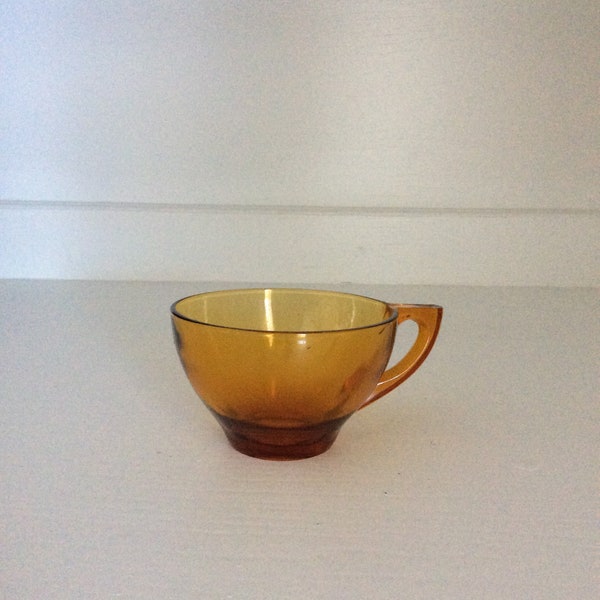 Vintage Anchor Hocking Triangle Amber Snack Cup Made in USA Replacement Discounted Discontinued VintageFindsFound