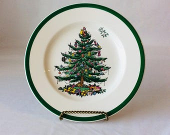 Vintage Spode Christmas Tree Salad Plate Made in England VintageFindsFound