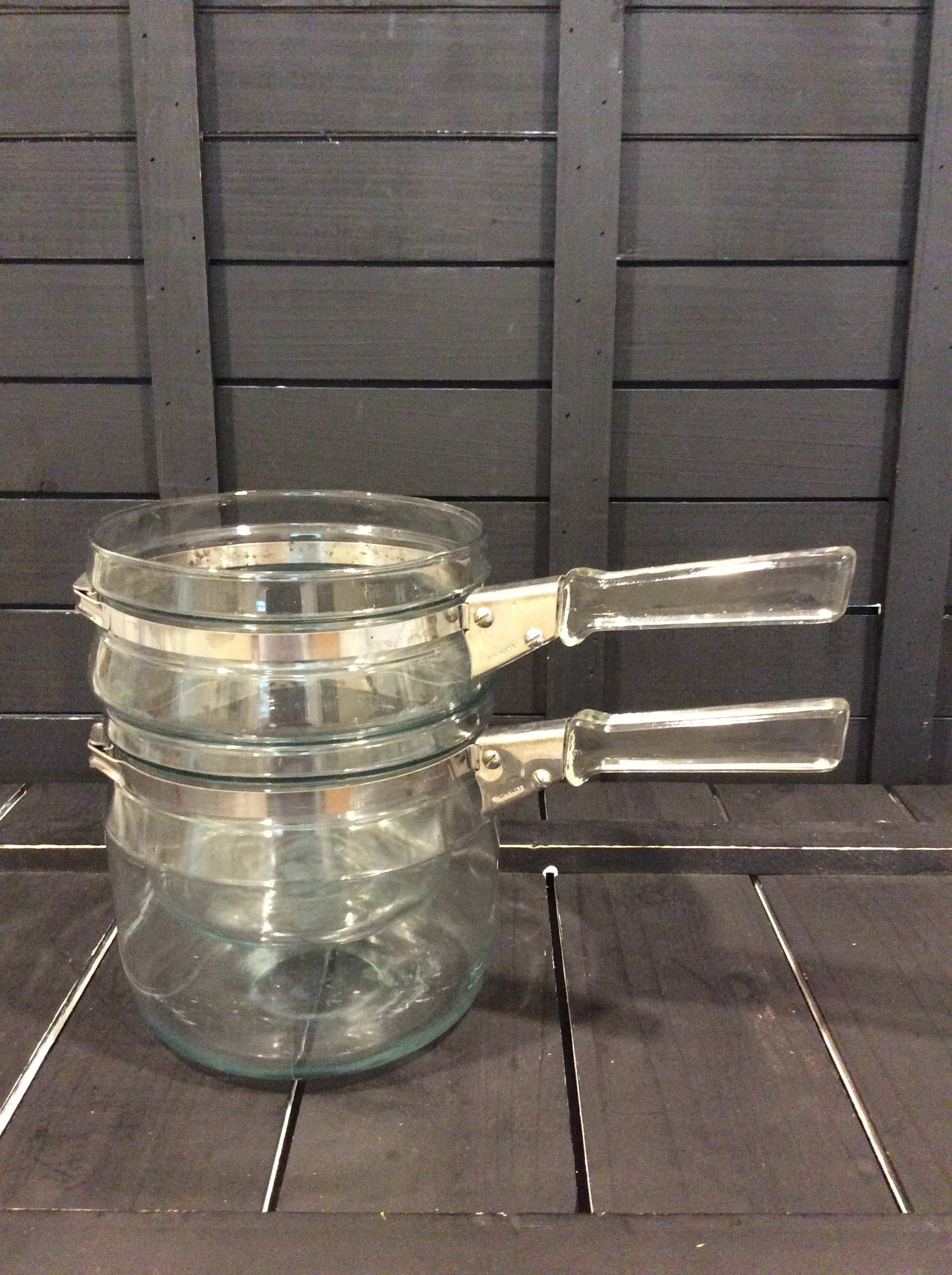 Vintage Pyrex Flameware Glass Double Broiler 1 1/2 Quart With