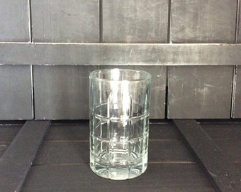 Anchor Hocking Tartan Clear 7 ounce Flat Juice Glass Made in USA Replacement Discounted VintageFindsFound Classic Drinkware  Plaid Vintage