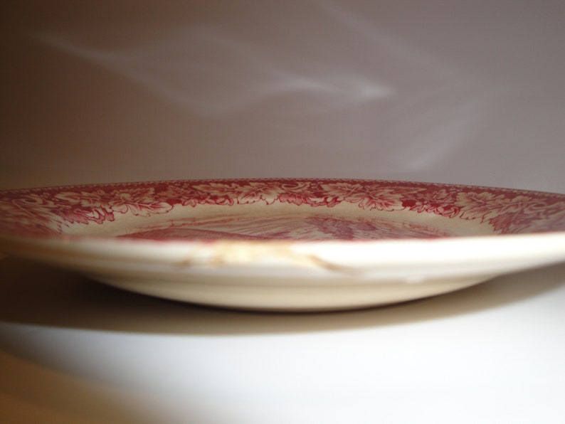 REDUCED Vintage Homer Laughlin Currier /& Ives Bread and Butter Plate Red Transferware Replacements Discontinued Made In America Discounted