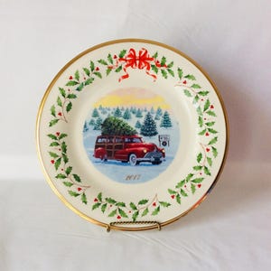 Lenox American By Design Holiday Annual Christmas Plate 2017 Vintage Wagon VintageFindsFound Collectible Plate 27th in Series