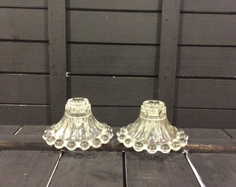 Anchor Hocking Berwick Boopie Clear Candlesticks Set of 2 (3" Tall)