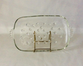 Hazel-Atlas Informal (Teardrop) Clear Snack Plate VintageFindsFound Vintage Made in USA