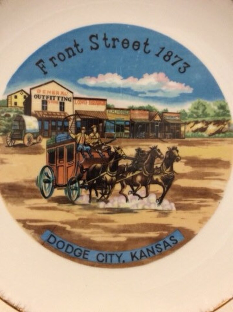Dodge City Kansas Souvenir Plate Front Street 1873 Replacement ...