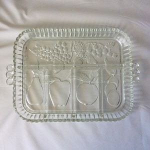 Indiana Glas Früchte klar 5-teiligen Relish Tablett hergestellt in den USA Ersatz eingestellt VintageFindsGefunden Bauernhaus Küche Vintage