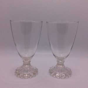 Anchor Hocking Berwick-Boopie Clear Water Goblets Set of 2 Made in USA Replacement Discontinued VintageFindsFound Ball Design