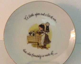 Holly Hobbie Miniature Collectible Plate Genuine Porcelain Made in Japan VintageFindsFound Retro Decorating Baby Shower Gift