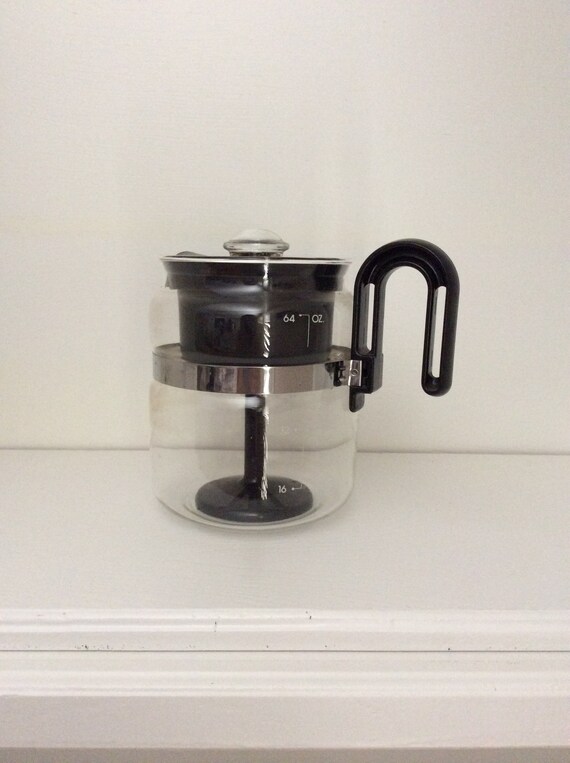 Vintage Gemco Brand Heat Resistant Glass 6 Cup Stovetop Coffee Etsy