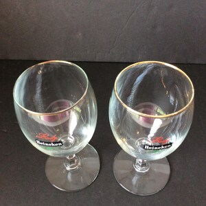 Set of 2 Vintage Heineken Lady Stemmed Beer Glasses VintageFindsFound bild 5