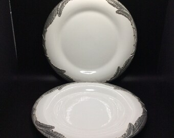 Arthur Court PALM White Salad Plates 1/2