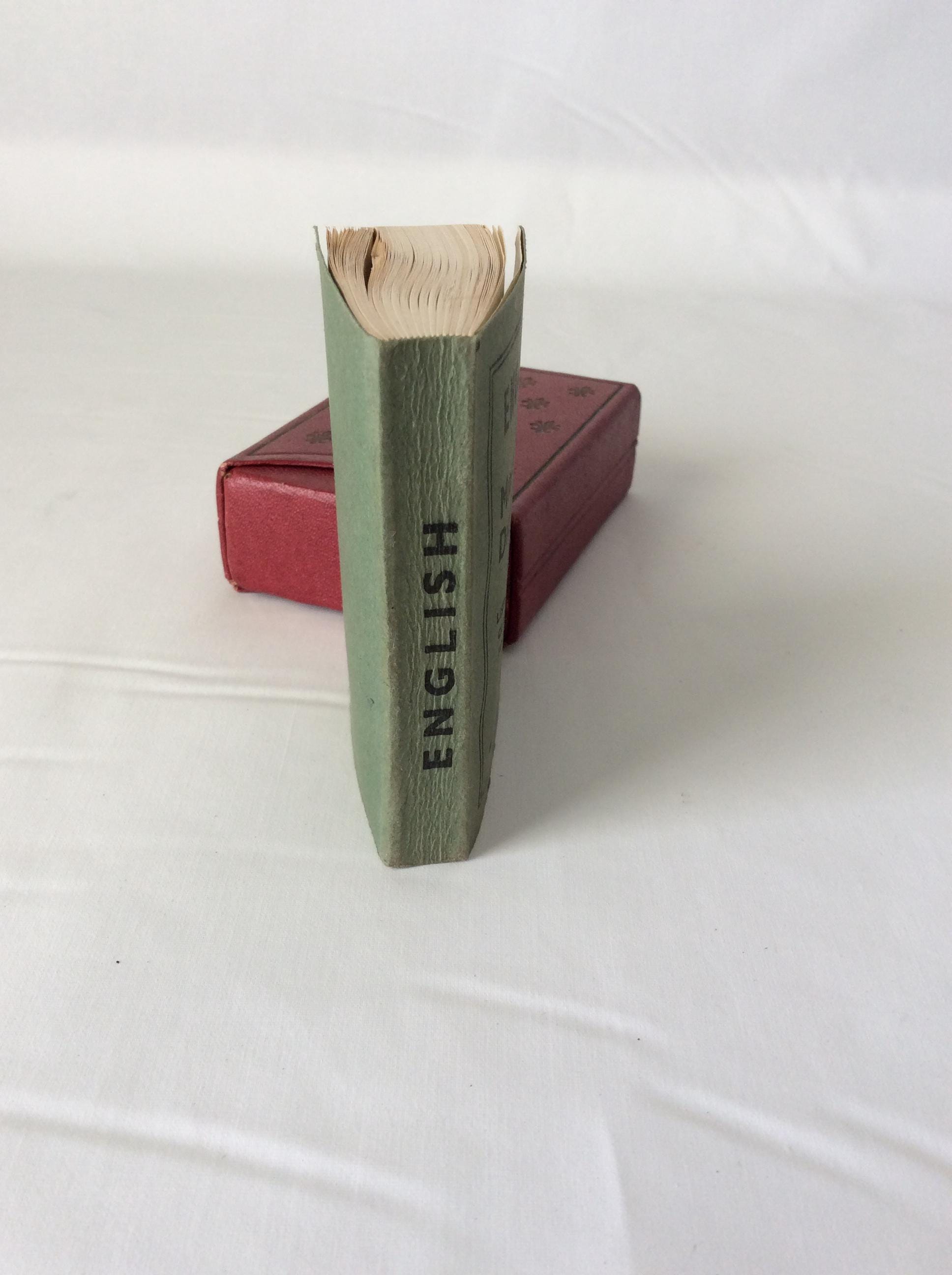 English Midget Series Dictionary in Red Leather Case Burgess