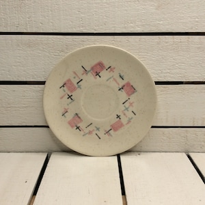 Vernon Ware by Metlox  Saucer in Tickled Pink Made in California Replacement VintageFindsFound Mid Century Modern Discontinued