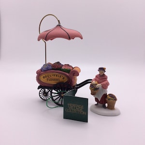 Abteilung 56 Die Dickens 'Viertel Serie Victoria Market Flower Monger & Cart VintageFindsGefunden Weihnachtsdorf Putz Diorama Sammlerstück
