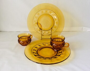 Zestawy przekąsek Colony Color Crown Dark Amber Vintage VintageFindsFound Zestaw 2 szt.