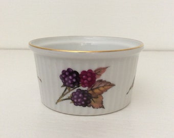 Vintage Royal Worcester Evesham Gold Ramekin Made in England Gold Band on Edge Berries and Leaves Design VintageFindsFound Replacement