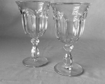 Imperial Glass Old Williamsburg Clear Water Goblets Made in USA Replacement VintageFindsFound Set of 2