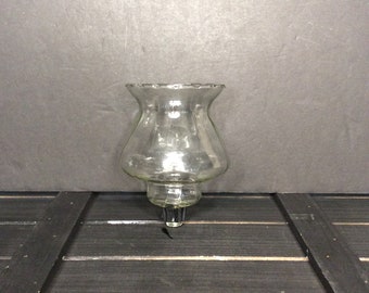 Vintage Clear Glass Peg Votive Cup Swirled with a Pinched Rim Candle Stick Holder Replacement VintageFindsFound