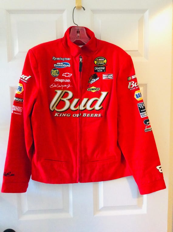Chase Authentic Dale Earnhardt Jr Red Canvas NASCAR Jacket Women's