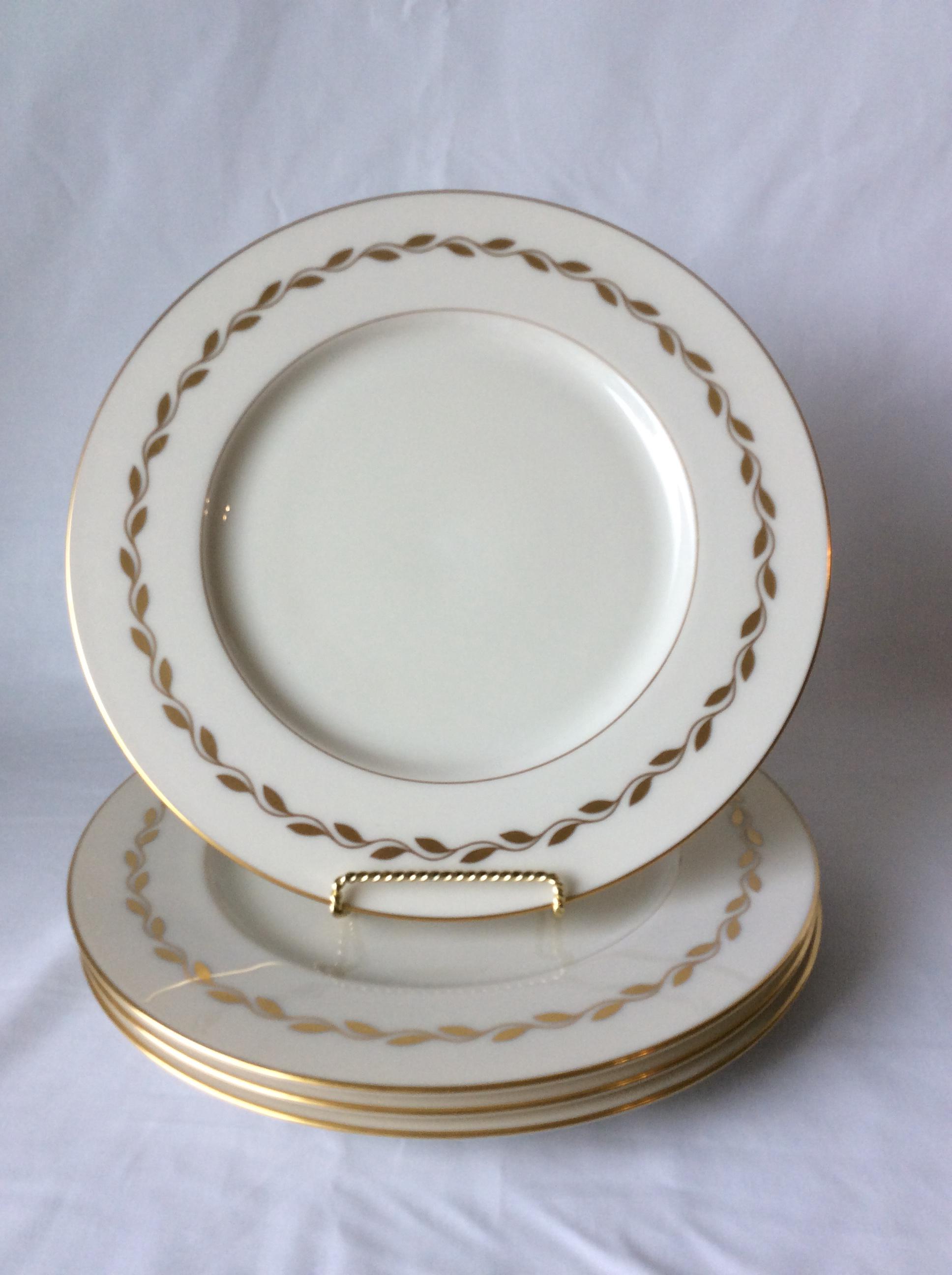 Golden Wreath by Lenox Dinner Plates Set of 4 Made in USA