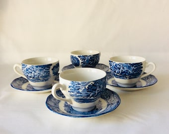 Vintage Japanese Lusterware Cup & Saucer Set Peach / Black Vintage Japanese Lusterware Cup & Saucer Set Peach / Black