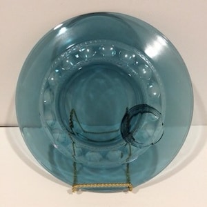 Colony Color Crown Blue Snack Plates Set of 2 Made in USA Replacement Discontinued VintageFindsFound Retro Entertaining