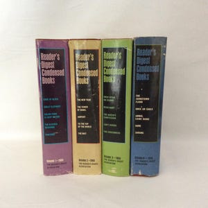 May include: Four volumes of Reader's Digest Condensed Books, with colorful spines and titles of the books listed. The volumes are numbered 1 through 4, and each volume includes the year 1968 and the Reader's Digest Association.