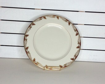 Lenox Essex Maroon Dinner Plate Made in USA Replacement Discontinued VintageFindsFound Maroon and Gold Smooth