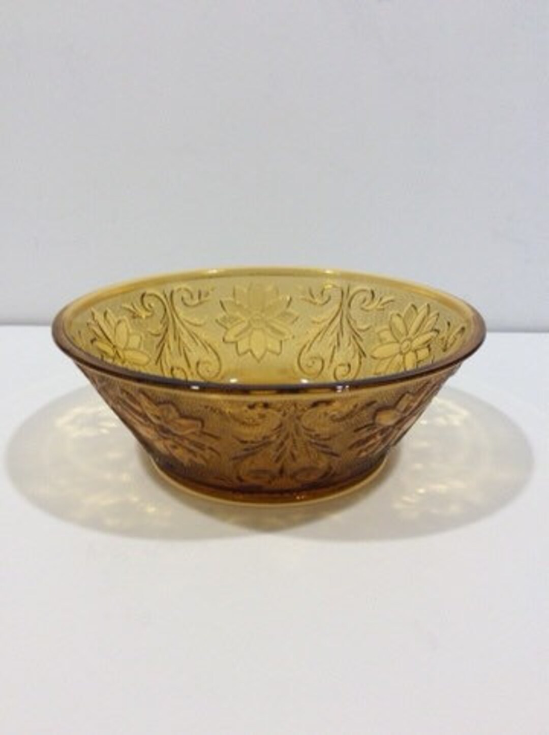 Vintage Tiara Glass Company Sandwich Amber 8 Round Etsy