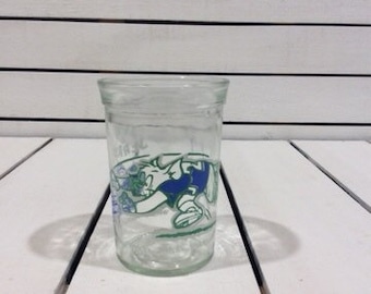 Vintage Welch's Jelly Jar Tom & Jerry Juice Glass 1991 Playing Football Made in USA Replacement Cartoon Series VintageFindsFound Blue Green