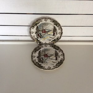 Johnson Brothers The Friendly Village Bread and Butter Plates Set of 2 Made in England Replacement VintageFindsFound Sugar Maples