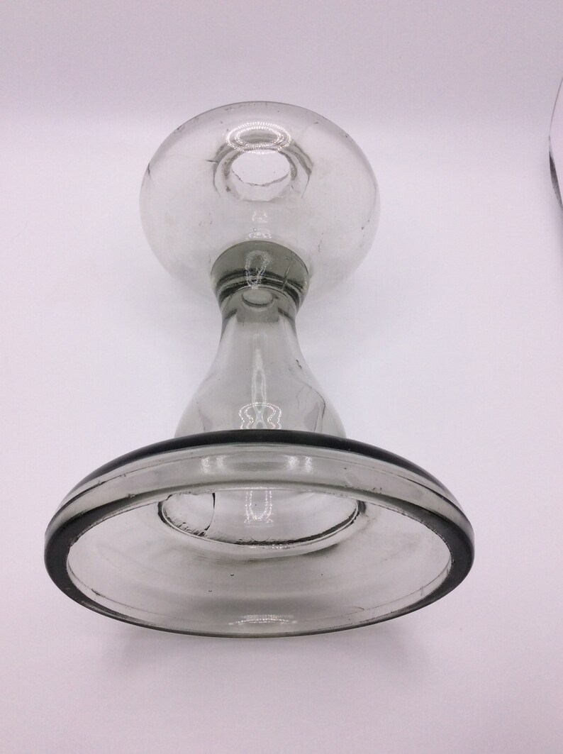 Antique Clear Glass Kerosene Lamp Base 8