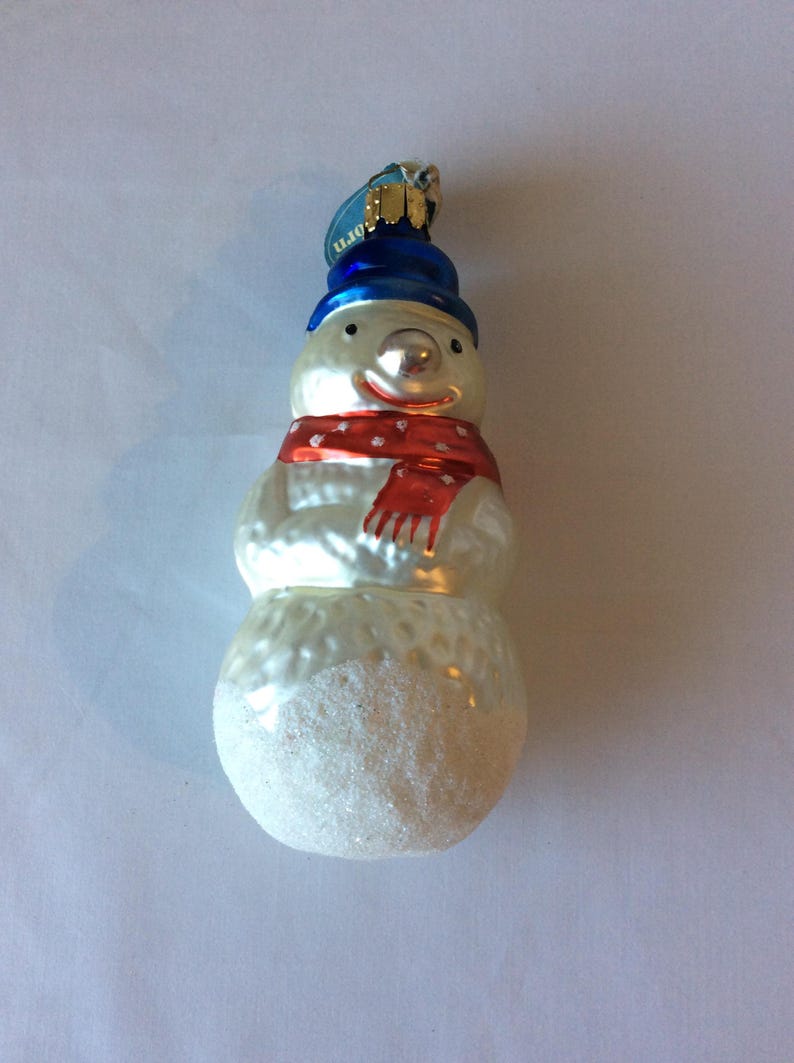 Blown Glass Snowman Christmas Ornament Vintage Christmas Vintage Glass ...