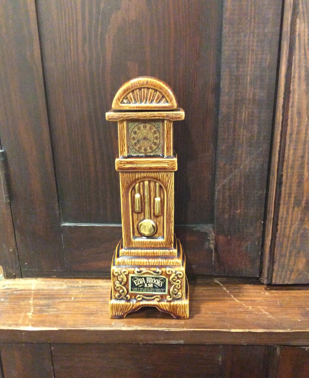 Zak Clock Ezra Brooks Heritage China Grandfather Clock Whiskey Decanter Made in ...