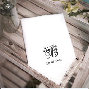 Buchstabe X, Taschentuch für Beerdigung, Sympathy Initial Taschentuch, personalisiertes Gedenkstätte Andenken, individuell gesticktes Taschentuch