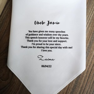 Uncle of the Bride Gift from Bride- Personalized Handkerchief, Thank you for sharing this special day with me, 8100