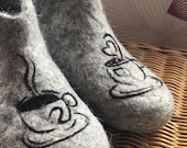 Felt felted wool slippers clogs house shoes mules woman 39 s men 39 s unisex handmade using eco friendly wool
